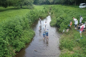 Children Playing Around the River (Nogawa River, Mitaka City)