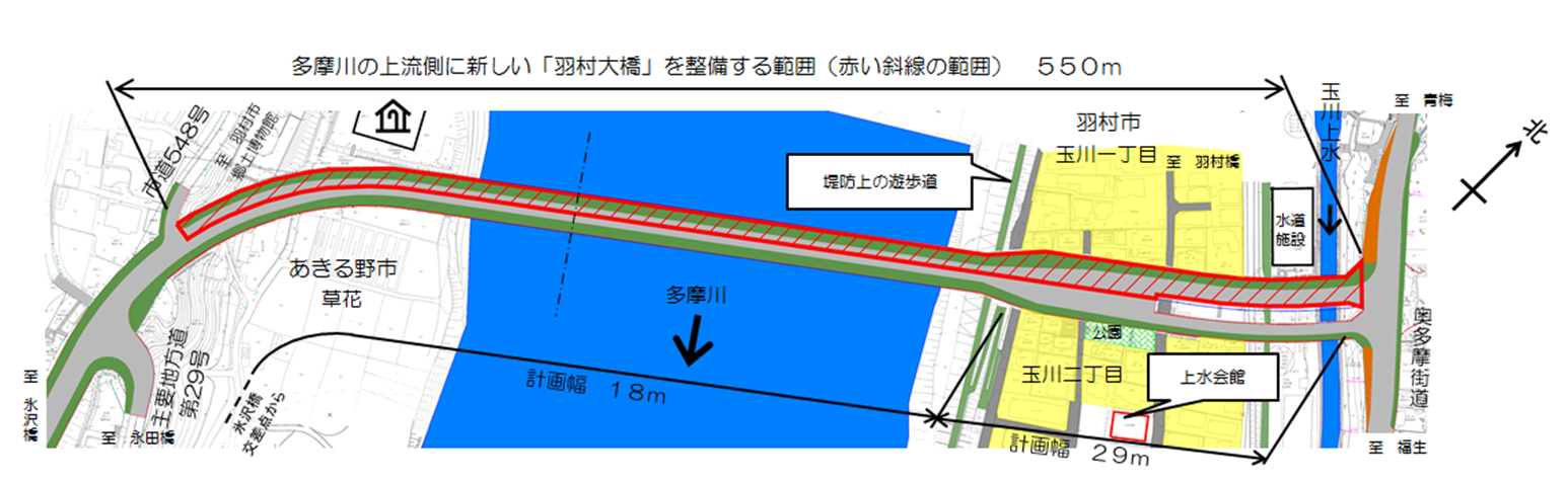羽村大橋平面図