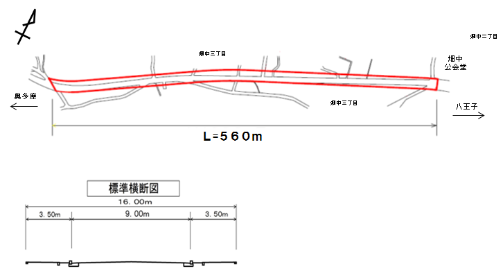 道路整備事業（畑中２期地区）の図