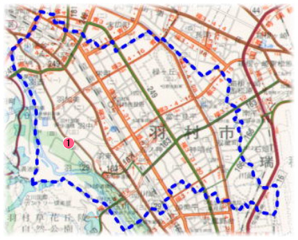 羽村市の事業の地図