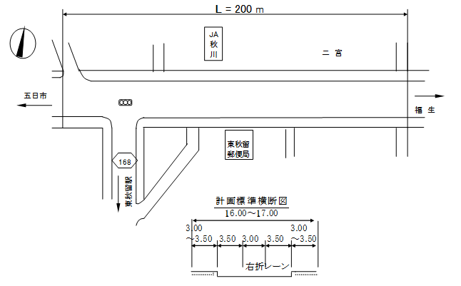 交差点改良事業(二宮神社前交差点)の図
