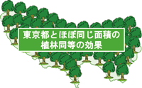 東京都とほぼ同じ面積の植林同等の効果