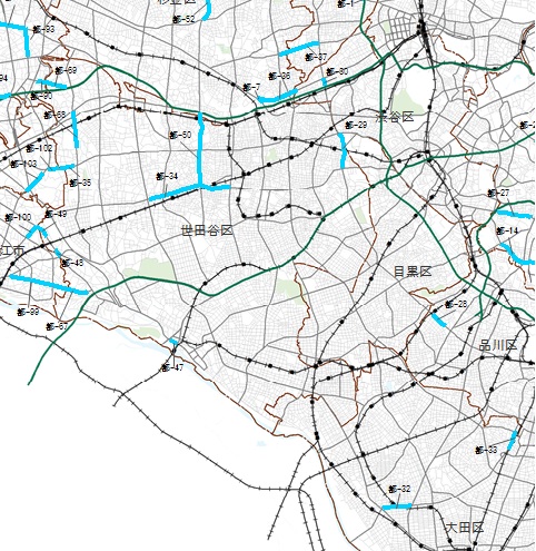区部G地区の地図
