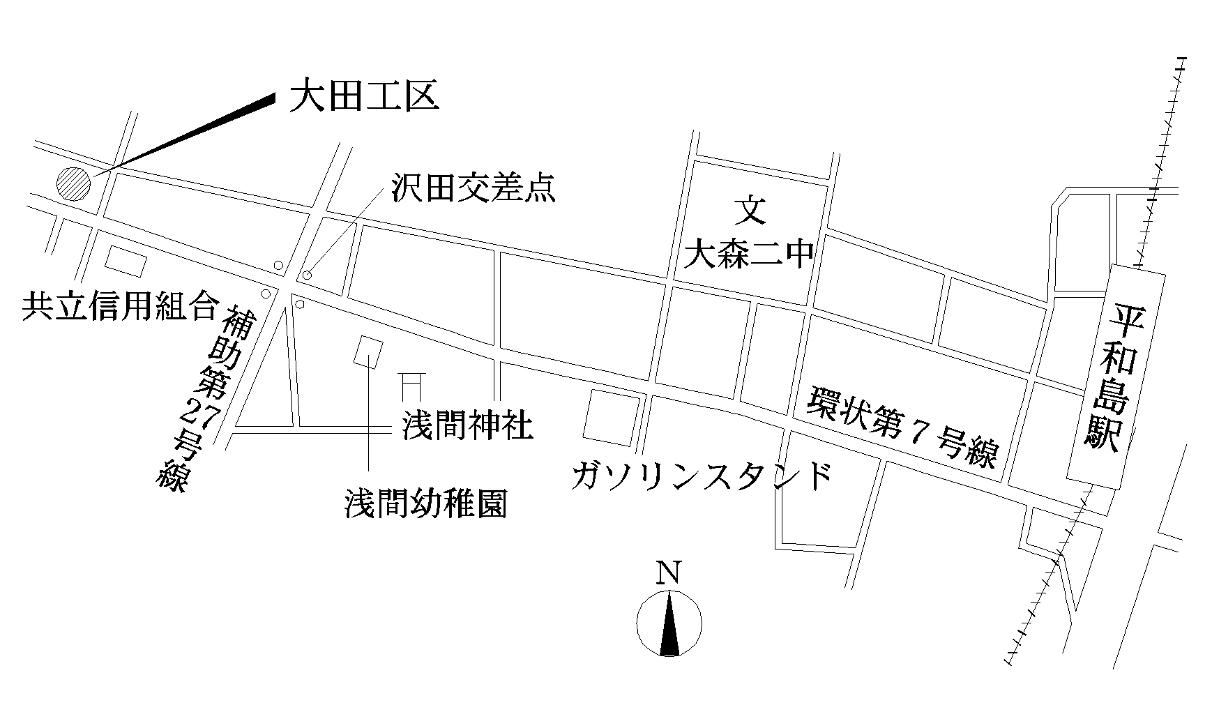 大田工区の地図