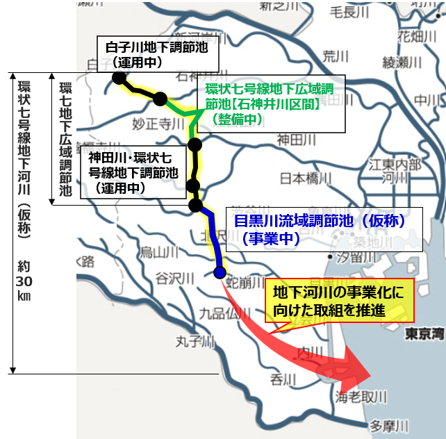地下河川の平面図