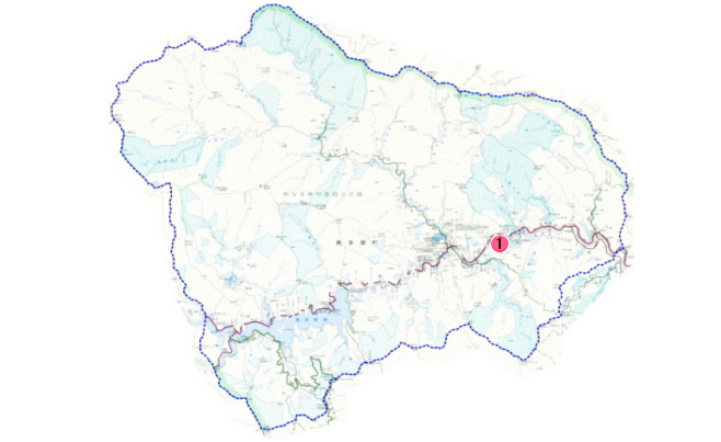 奥多摩町管内の主要な事業の図