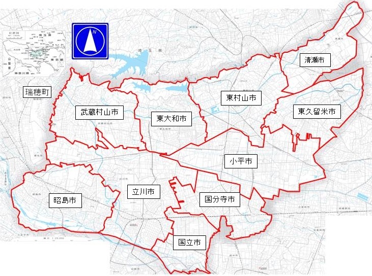 北多摩北部建設事務所管内図