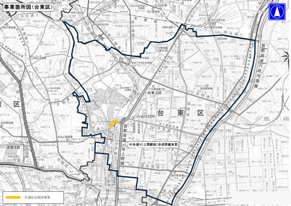 台東区の管内図