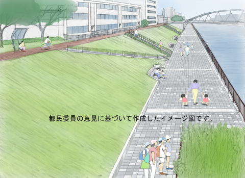 西尾久３丁目地区の修景についてのイメージ図