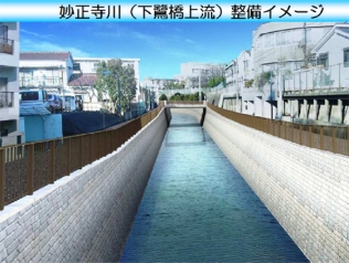 妙正寺川（下鷲橋上流）整備のイメージ
