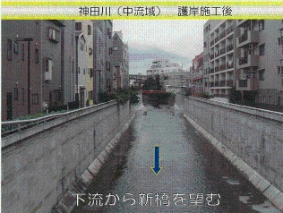 神田川（中流域）護岸施工御のイメージ