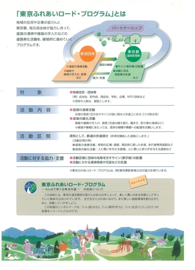 「東京ふれあいロード・プログラム」とは（パンフレット）