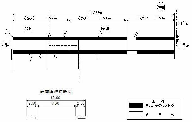 歩道設置(渕上・上代継)の図