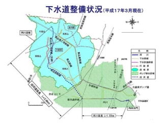 下水道整備状況（平成17年3月現在）のイラスト図