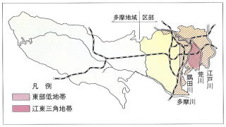 東京都の地勢概要図