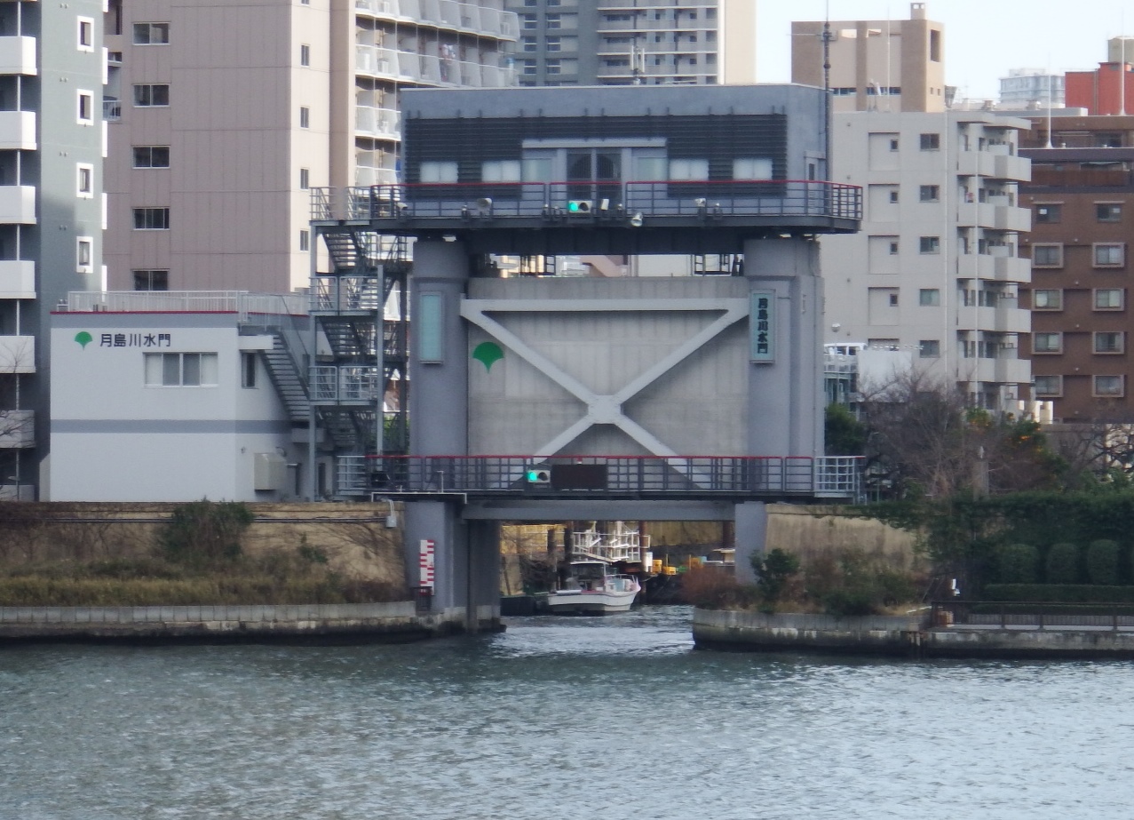 月島川水門の写真