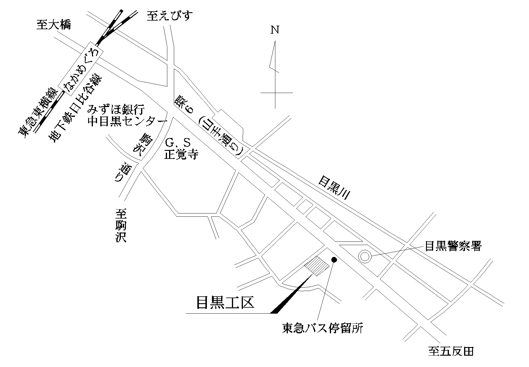 目黒工区の地図
