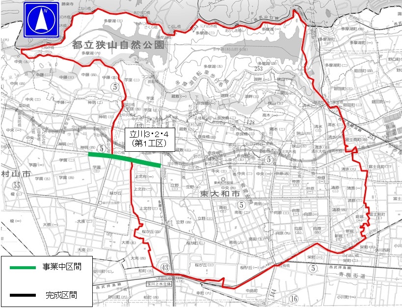 東大和市地図