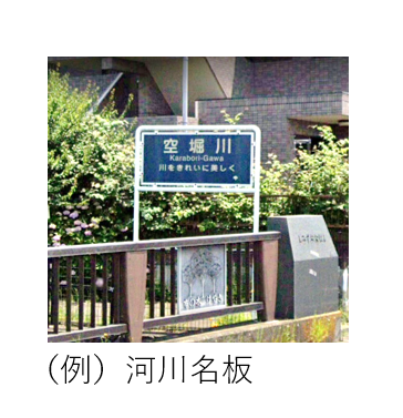 写真の例　河川名板